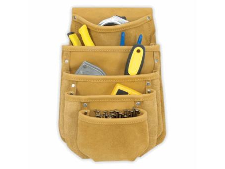 KUNYS' 5 POCKET FULL GRAIN LEATHER DRYWALL TOOL POUCH