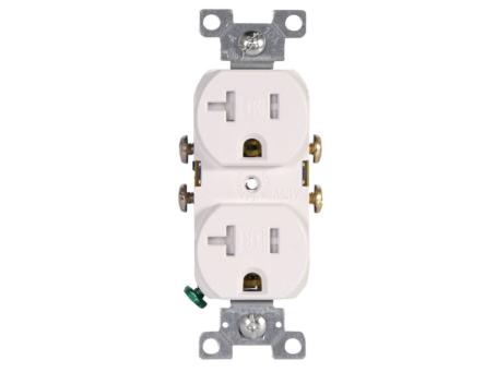 TAMPER RESISTANT DUPLEX RECEPTACLE 20A WHITE