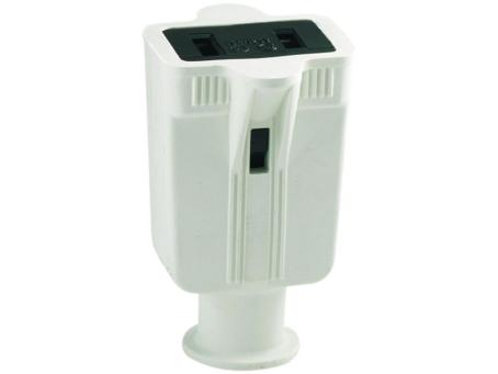 FEMALE PLUG END NON-GROUNDED WHITE RUBBER