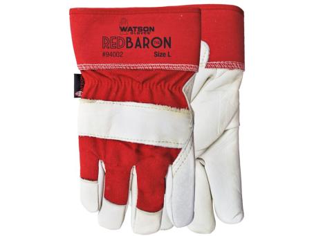 WATSON RED BARON COWHIDE LEATHER SHERPA LINED GLOVES LARGE