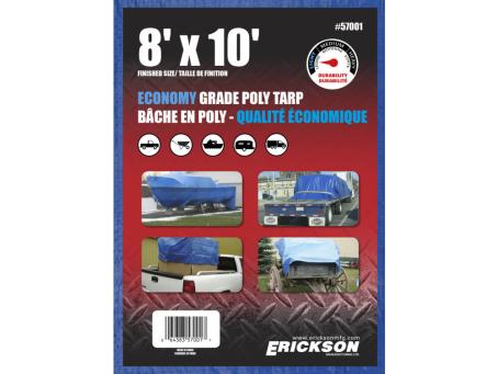 ERICKSON 8x10' ECONO POLY TARP BLUE